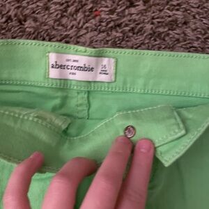 Abercrombie & Fitch Women's Bright Green Jean Shorts